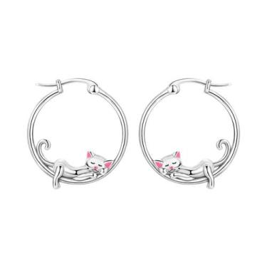 Imagem de Brinco de argola de prata 925 para mulheres pendientes lua sol brincos