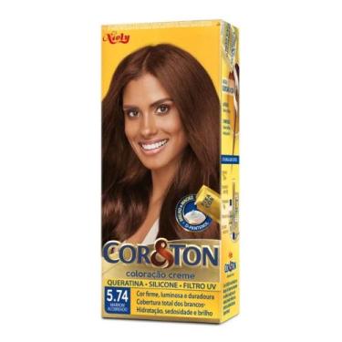 Imagem de Tintura Creme Cor & Ton Marrom Acobreado 5.74 - Cor e Ton