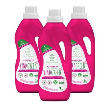 Imagem de 3 Alvejante Para Roupas Sem Cloro Hipoalergênico Vinagreen 1L Vinagre 