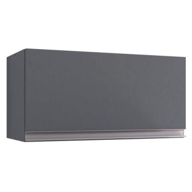 Imagem de Armário Aéreo Geladeira Cozinha Andréia 60cm 01 Porta Cinza Escuro - A