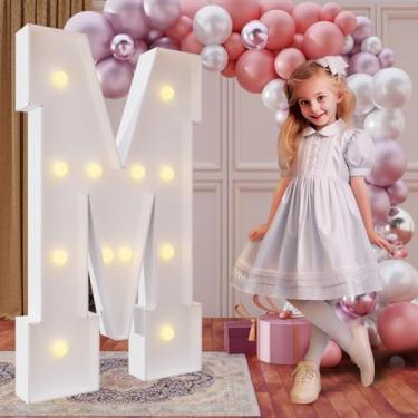 Imagem de imprsv Letras para letreiro de 1,2 m para decoração de festa de aniversário, letras para marry me, casamento, chá de panela, noivado, decoração de festa de aniversário, letra M