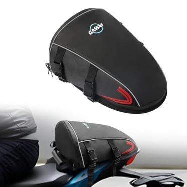 Imagem de GAWAF Bolsa traseira de motocicleta, bolsa esportiva à prova d'água de 15 L, para banco traseiro com alça de ombro, bolsa de tanque de motocicleta para armazenamento, acessórios de bicicleta suja