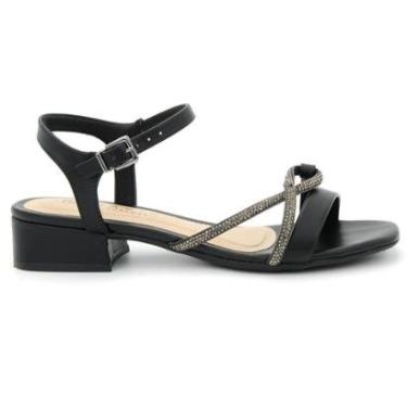 Imagem de Sandalia Feminina Ramarim 2448251 Salto Baixo Grosso Fivela-Feminino