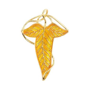 Imagem de Broche De Folhas Verdes Rainha Elfa De Lorien Pin Tolkien Galadriel Le
