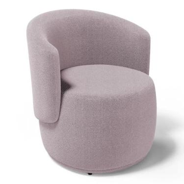 Imagem de Poltrona Para Sala e Recepção Beatriz Bouclé - Estopar, Boucle Rosê