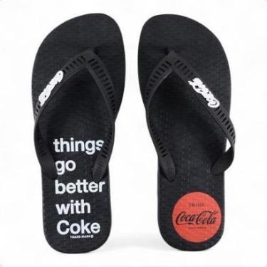 Imagem de Chinelo Masculino Coca-cola Preto Conforto Resistente Leve-Masculino