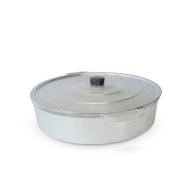 Imagem de Paejeira Paellera Fundida Alumínio Batido Grosso Com Tampa 34cm - Polida