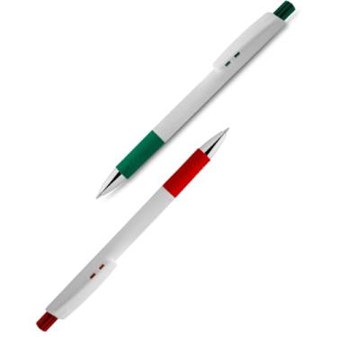 Imagem de Caneta Esferográfica Retrátil Executiva, Metal e Plástico, Escrita Azul, Acabamento Fosco, Grip Metálico, 0.7mm, Cilíndrica, Para Escrita Geral, 14cm (Verde e Vermelho 2)