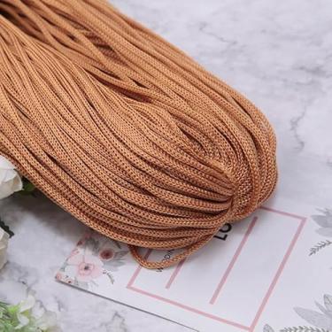 Imagem de Fio de fio de nylon 170 m x 3 mm, fio de macramê faça você mesmo chapéu de almofada de mão crochê linha oca cordão (Kaki)