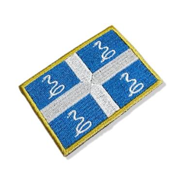 Imagem de BP0431-001 Bandeira Ilha Martinica Patch Bordado 7,5×5,0cm (B) Fecho de contato gancho)