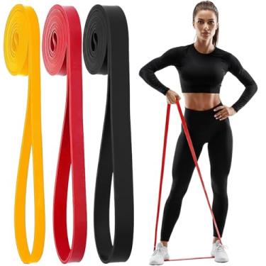 Imagem de 3 peças de faixa de resistência, tubos de 2,3 a 6,8 kg, 6,8 a 16 kg e tubos de 11,3 a 29,5 kg, cabos de exercícios de treinamento de força para academia em casa