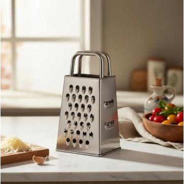 Imagem de Kit 2 Mini Ralador 4 Faces Alho Queijo Mesa Pequeno Inox - IMPOT LTDA