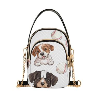 Imagem de GAIGEO Bolsas de ombro femininas para balas de Natal, bolsa de ombro, bolsas transversais modernas para mulheres, Cão de beisebol - 3, One Size