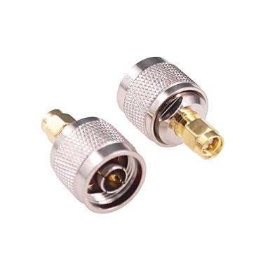 Imagem de RFaha 2 peças SMA para N adaptador coaxial SMA macho para conector coaxial RF macho tipo N para WiFi (F115-2)