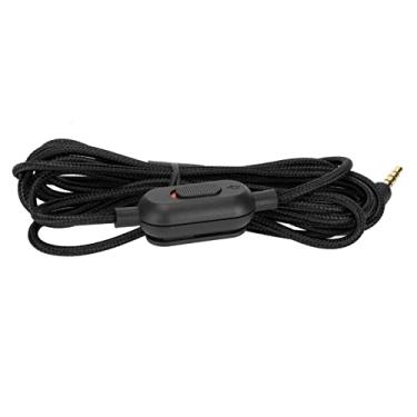 Imagem de Generic Cabo Tecido de Fone de Ouvido para Jogos de Com Interruptor Mudo e Controle de Volume para G Pro G Pro X G433 G233, Cabo de Som de 6,6 Pés para Jogadores (Preto)