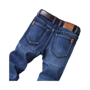 Imagem de Calças Jeans Masculinas Pretas De Algodão Stretch Confortáveis Com Cor
