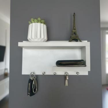 Imagem de Porta-Chaves Decorativo — Porta-Chaves Moderno Para Parede(Branco)