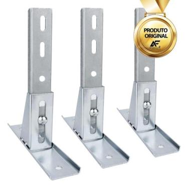 Imagem de Kit 3 Suporte Base Fixa Motor Portão Eletrônico 200mm Basculante - GER