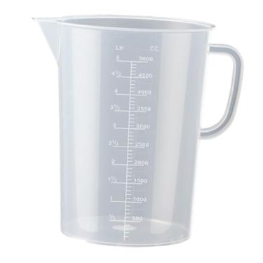 Imagem de IEUDNS Copo medidor de grau alimentício, caneca para misturar com bico em V, jarra medidora transparente para uso em cozinhas, laboratórios e no dia a dia, 5000ml