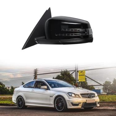 Imagem de Espelho lateral do motorista de carro adequado para Mercedes Benz 2006-2013 W204 C63 C200 C180 Conjunto de espelho retrovisor para Mercedes Benz acessórios dobráveis, aquecimento, luz de chão, ponto
