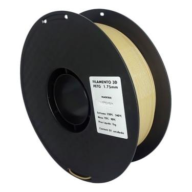 Imagem de Filamento 3D PETG Madeira 1.75mm Rolo de 1KG Alta Resistência Bom Acabamento para Impressora 3D Masterprint