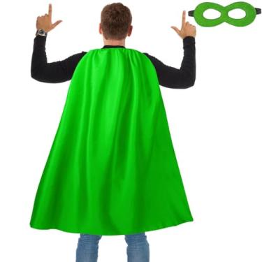 Imagem de Dajiahao Capas e máscaras de super-herói adulto – capas de vampiro de Halloween, capas para adultos cosplay festa à fantasia (verde fluorescente)
