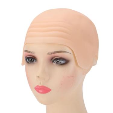 Imagem de ZJchao Boné Careca de Látex, 2 Peças, boné de Peruca Careca Extensível para Cosplay, Dramatização, Com Látex Elástico para Crianças, Adolescentes e Adultos (cor pele)