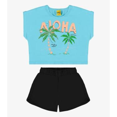 Imagem de Conjunto Infantil Feminino Aloha Rovi Kids Azul, Azul, 4