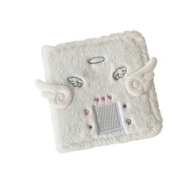 Imagem de Plush Photo Album Binder, Cute Soft Cover Folio Scrapbook with Replaceable Rages,Portable Multi-Pocket Memory Cards Book, Gift for Friends Family (White)