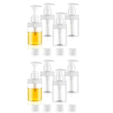 Imagem de Cosywell Dispensador de garrafa Pump 113.4 g/120 ml, embalagem com 8, dispensador de loção de plástico de boca larga, recipientes vazios e recarregáveis para banheiro para xampu condicionador sabonete