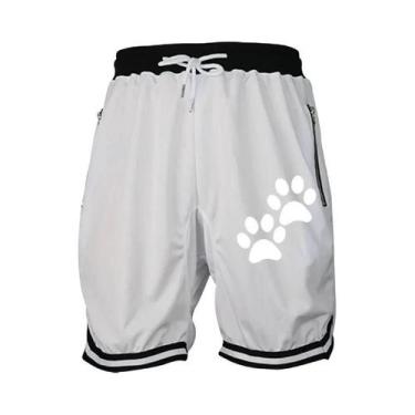Imagem de Bermuda De Basquete Masculina Respirável Com Cintura Elástica E Bolso 
