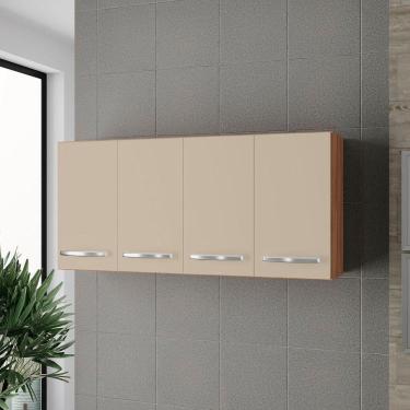 Imagem de Armário 4 Portas Cozinha Aéreo íris Mb1 120cm Cor Savana Off White Pc