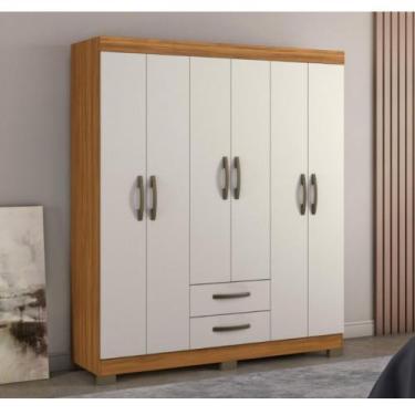 Imagem de Guarda Roupa 6 Portas com 2 Gavetas Nt 5130 Freijó Trend/off White - N