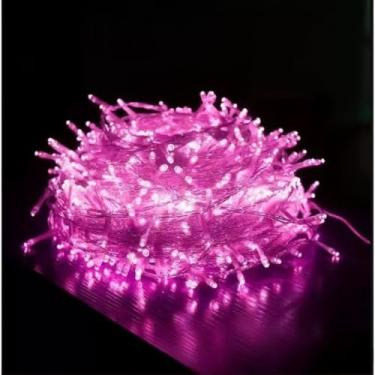 Imagem de Pisca Pisca Led decoração de natal Festas 220V 110V com 100 Leds 10 metros Colorido árvore de natal (Pink (110V),KIT 2 PÇS)