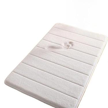Imagem de KIT Tapete Paralelepípedos Soft para Banheiro, Sala e Quarto Diversas Cores Antiderrapante Super.(3 Peças,LISTRAS OFF WHITE)