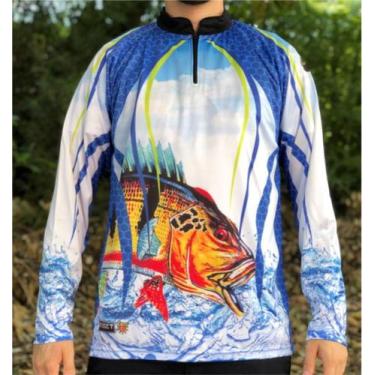 Imagem de Camiseta de Pesca Tucunaré Blue FPS 50 + UV - Ref. 78 - Masculina  - R