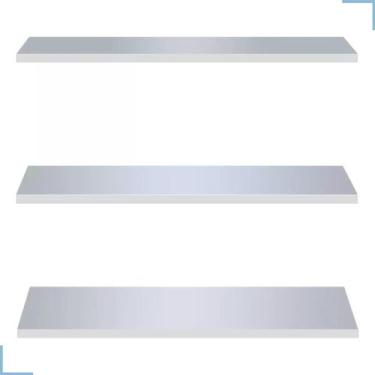 Imagem de Prateleiras Mdf Kit 3 Madeira Estante de Parede Branca  - Original Col