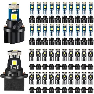 Imagem de BBTO 20 peças de lâmpadas LED T5 T10 luzes de painel com soquete de torção, luz de painel de instrumentos, lâmpadas de LED para interior do carro, painel de instrumentos, indicador, mapa, cúpula, luz