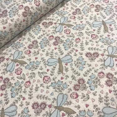 Imagem de Tecido Tricoline Estampado 100% Algodão Fuxicos e Fricotes Coleção Lib