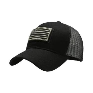 Imagem de Bandeira americana camuflagem adesivo bordado Baseball Cap Net Hat Men