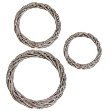 Imagem de Guirlanda de vime, guirlanda de vime, guirlanda de Natal, guirlanda cinza para decoração de árvore de festa de casamento, 20 cm, 25 cm, 30 cm, suporte multiuso (20 cm)