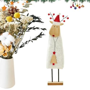 Imagem de Estatuetas de cervos de Natal em feltro, estatueta de alce em pé,Decoração de renas de mesa de Natal - Decorações rústicas realistas de renas de Natal para decoração de mesa de Natal