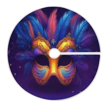 Imagem de ATTX Saia de árvore colorida de carnaval de 90 cm – Decoração festiva para festas de ano novo e carnaval #426