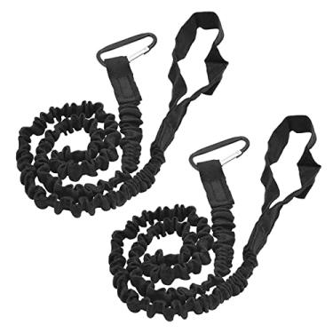 Imagem de Correia Anti Perda de Remo Kayak Cordão Elástico Enrolado Acessório Poliéster Alta Elasticidade Resistente Fácil Usar Carabina Ligação Alumínio Compacto Leve Equipamento Corda Tração