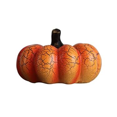 Imagem de Lâmpada de Abóbora Halloween Operada por Bateria LED Luz Quente Velas Ornamento Resina Adereços Decoração Local Artefato DIY Sem Cera