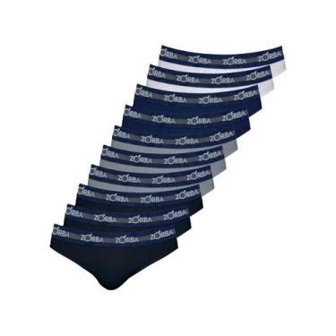 Imagem de Kit com 10 Cuecas Slip Zorba 0764, Chumbo, M