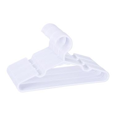 Imagem de Pacote com 30 cabides infantis brancos de 29 cm - cabides de roupas de bebê para crianças e crianças, cabides infantis de plástico durável para armário, calças, casacos, saias (antiderrapantes