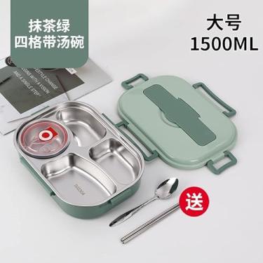 Imagem de Caixa térmica portátil de grande capacidade para funcionários escritório e estudantes compartimentos divididos embalagem