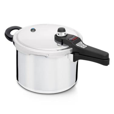 Imagem de Panela de Pressão Eterna 22 cm 6 L em Alumínio Polido Nigro, 6L, Prata
