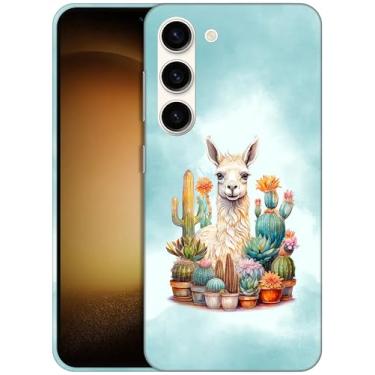 Imagem de GlamCase - Capa com suporte com estampa floral de lhama e cacto para S235G